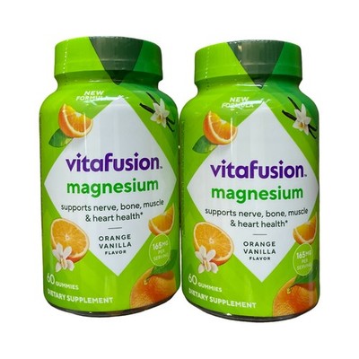 Vitafusion Magnesium Supplement Gummies Orange Vaniilla 60ct - 2 Pack Exp: 04/26