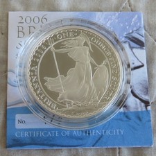 2006 SILVER PROOF £2 1oz BRITANNIA WITH COA - mintage 2529