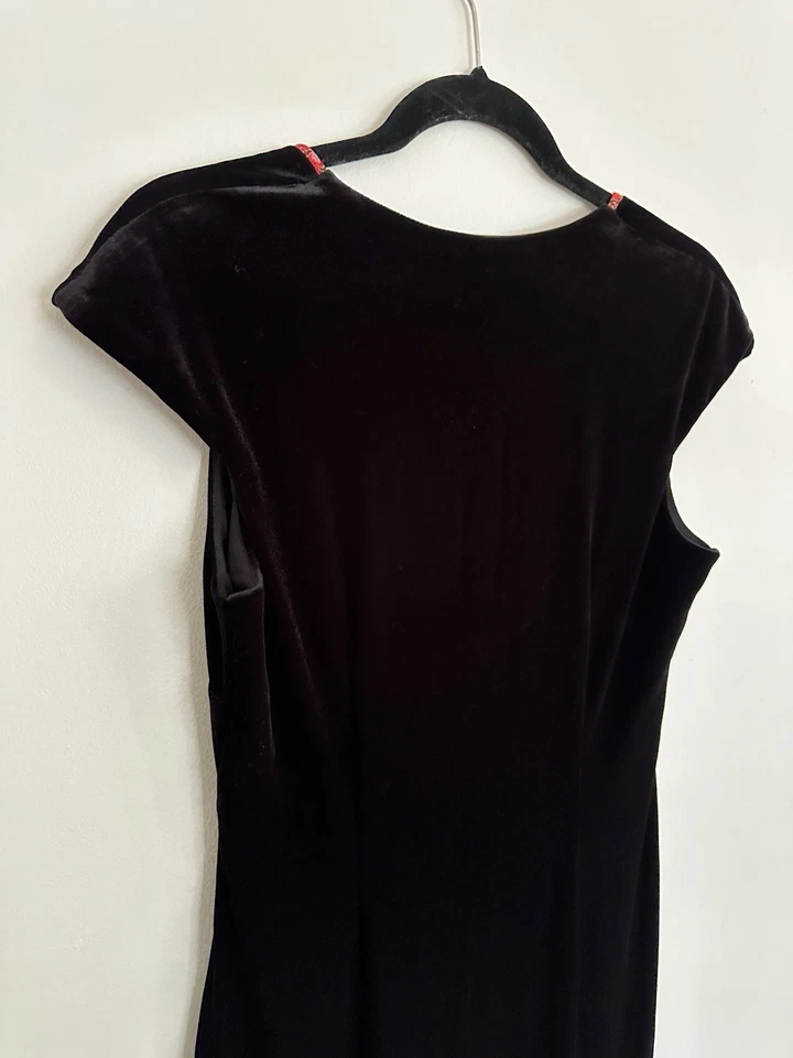 Vestido midi vintage de terciopelo negro sangría talla 8 Babydoll gótico caprichoso asiático Y2K Foto 4 de 4