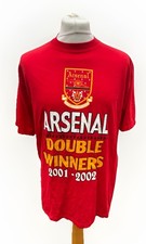 Vintage Arsenal 2001/2 Double Winners Retro T Shirt Size Large Men’s