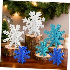 12 Pcs Christmas Snowflake Decorations - 3D Snowflake White, Blue, Dark Blue