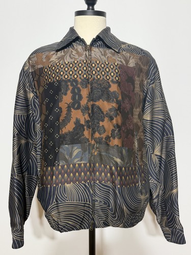 Dries Van Noten Patchwork Pattern Zip-Up Jacket Large Abstract Print