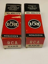 2 MATCHED NOS RCA 6AK5/6J1/EF95/5654 w/BONUS FITS YAQIN TUBE BUFFER-BEST SOUND!