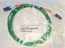 Image of 4.5m 15ft OM3 Fibre Cable Compact Pro-slide Duplex Patch Lead LC LC LSZH GREEN