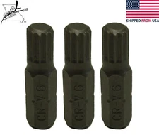 3x M6 M #6 1/4" Hex Shank Screwdriver Bits 25mm 1" Long Standard