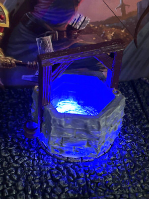 LED Light Up Blue Magic Lit Stone Well Dungeon & Dragons D&D terrain printed