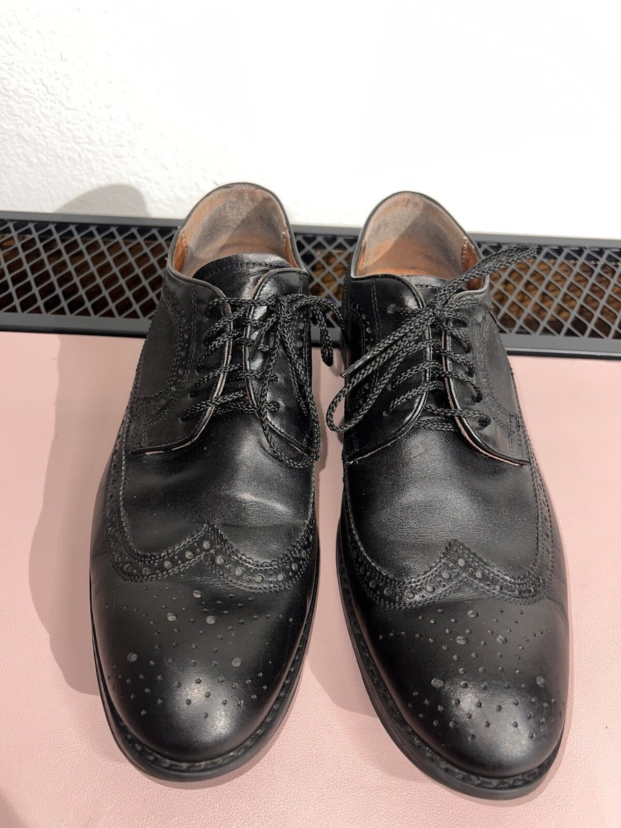 Stafford Executive Wingtip Black Leather Oxford Dress Shoes  display picture 1