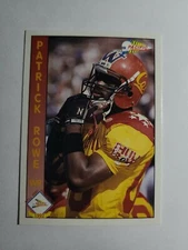 PATRICK ROWE 1992 PACIFIC FOOTBALL CARD # 327 D4534