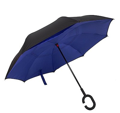 Inverted Umbrella Windproof Reverse Double Layer with C-shaped Hands~USA Seller