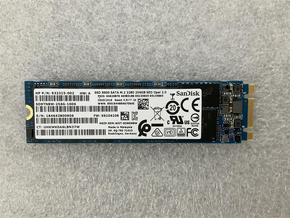 HP L02465-001 Sandisk X600 SATA 256GB Opal SSD Solid State