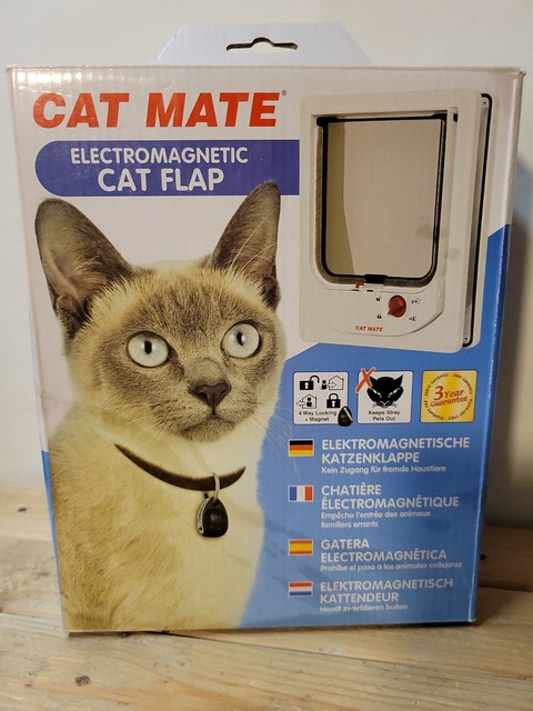 cat mate electromagnetic cat flap white