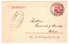 Levant GERMANY PO ABROAD TURKEY Stationery Card Constantinople Vienna 1911 MA473