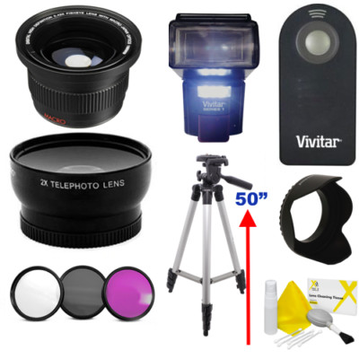 FISHEYE LENS + ZOOM LENS + TRIPOD +LED LIGHT + FLASH STARTER KIT FOR NIKON Z50
