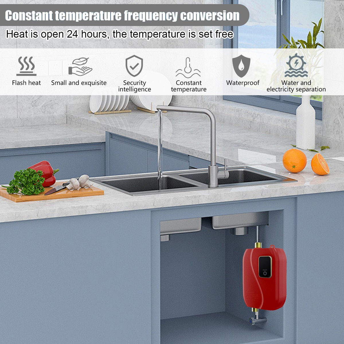 Electric Water Heater 3000W Mini Tankless Instant Hot Water Heater for  Kitchen | eBay