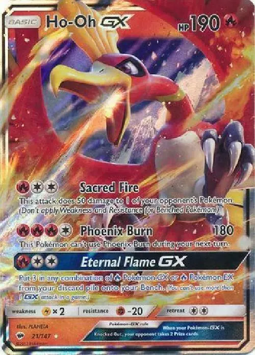 Ho-Oh GX Full Art Ultra Rare - Burning Shadows Pokemon TCG