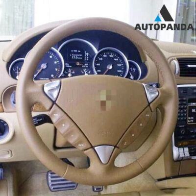 For Porsche Cayenne 2003-2010 Authentic Leather Steering Wheel Protective Cover