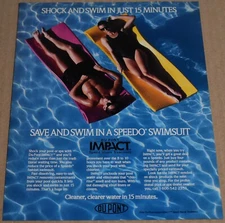1989 Print Ad 69 Lady Man Pool Yin Yang Du Pont Shock Speedo Water Art pinup