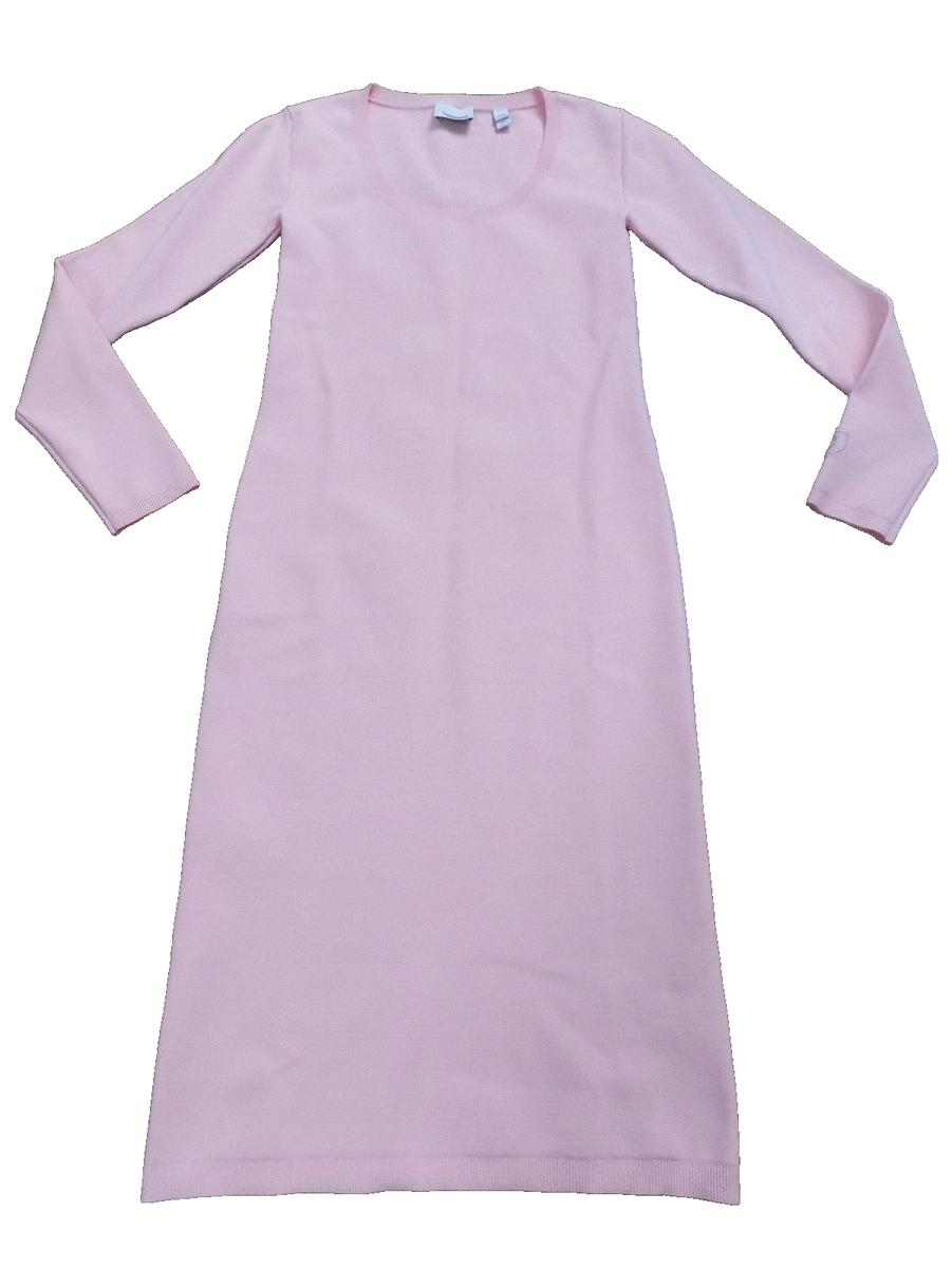 BURBERRY London Pink Embroidered Logo tight Knit Dress Long Sleeves sz XS  Sexy!