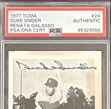 1977 TCMA #24 DUKE SNIDER AUTOGRAPH PSA/DNA Certified Authentic HOF