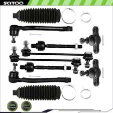 10Pcs For 07-12 Hyundai Elantra Tie Rod End Links Steering Ball Joint Sway Bar