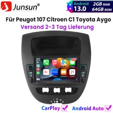 Per Toyota Aygo Citroen C1 Peugeot 107 Carplay Android Auto 2+64GB Autoradio GPS