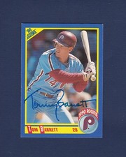 Tom Barrett signed Philadelphia Phillies 1990 Score Rookie Card