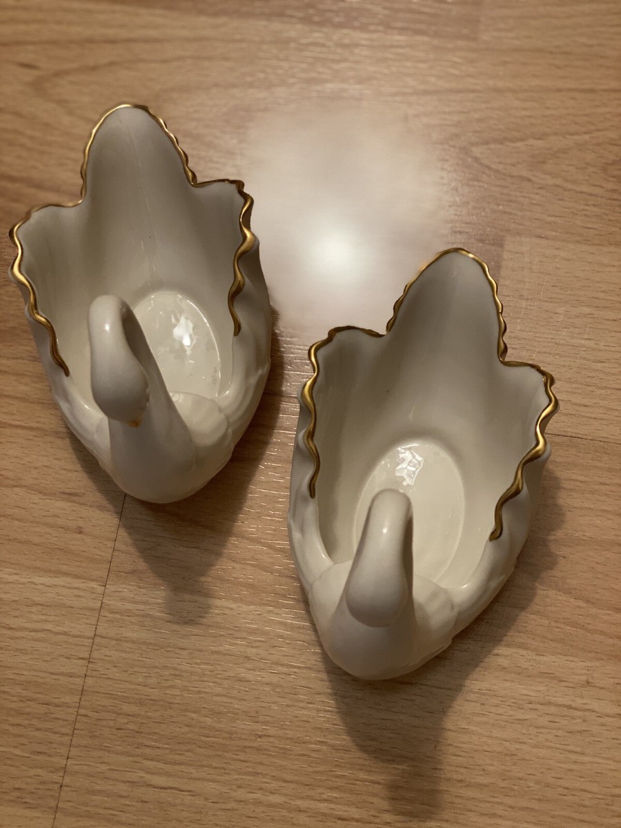 レノックス Lenox スワン  24K PAIR OF LENOX China Small Swans with 24K Gold Made in USA | eBay