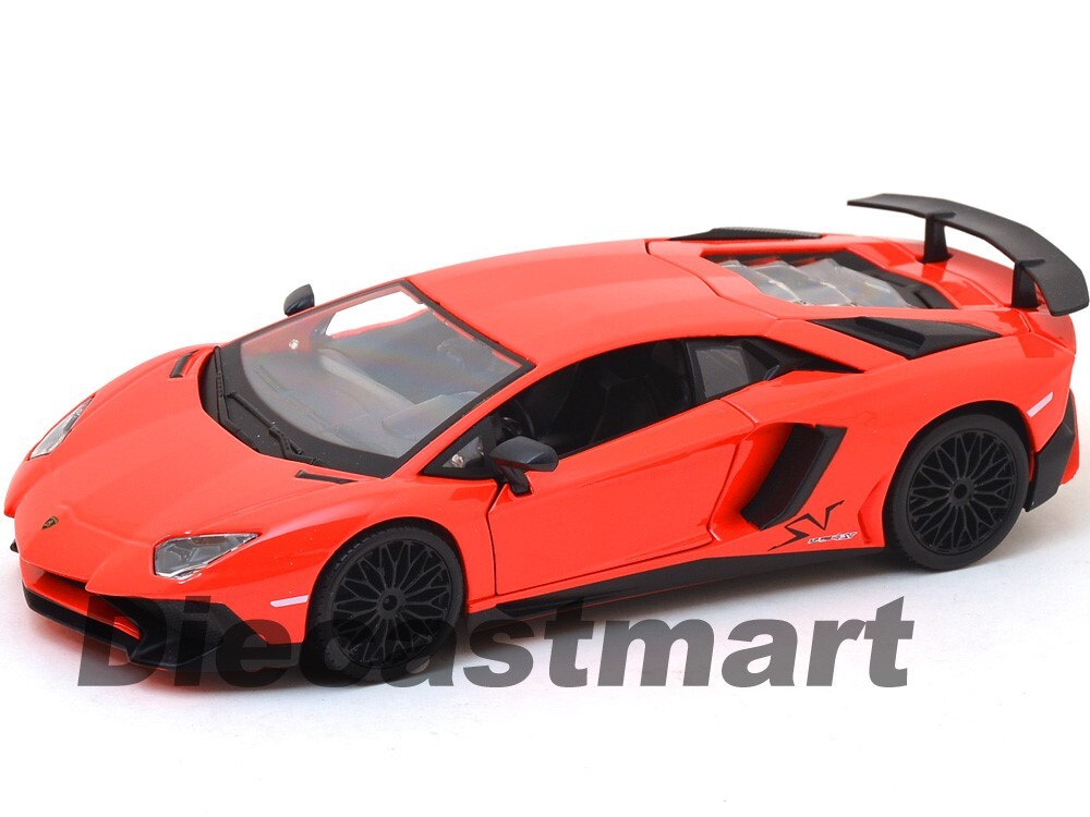 LAMBORGHINI AVENTADOR LP750-4 SV RED 1:24 DIECAST MODEL CAR BY