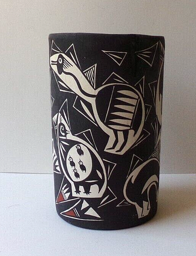 ANTIQUE SOUTHWEST POTTERY 6" VASE SIGNED BY P. IULE ACOMA, NM j88cr CL88CR - Picture 2 of 7