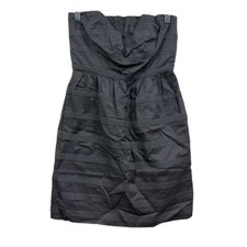 J. Crew Womens Strapless Dress Striped Gray Lined Bra Strap Zip Up Size 0