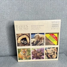 Springbok Grand Master Series Babies Of The Wild 6 Puzzles In One Box Sealed