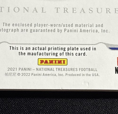 2021 National Treasures Cooper Ku PRINTING PLATE PATCH AUTO #1/1 SUPER BOWL ANNO - Foto 4 di 4