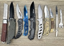 (Lot A) Lot Of 10 TSA Confiscated Assisted Manual Folding  EDC Pocket Knives