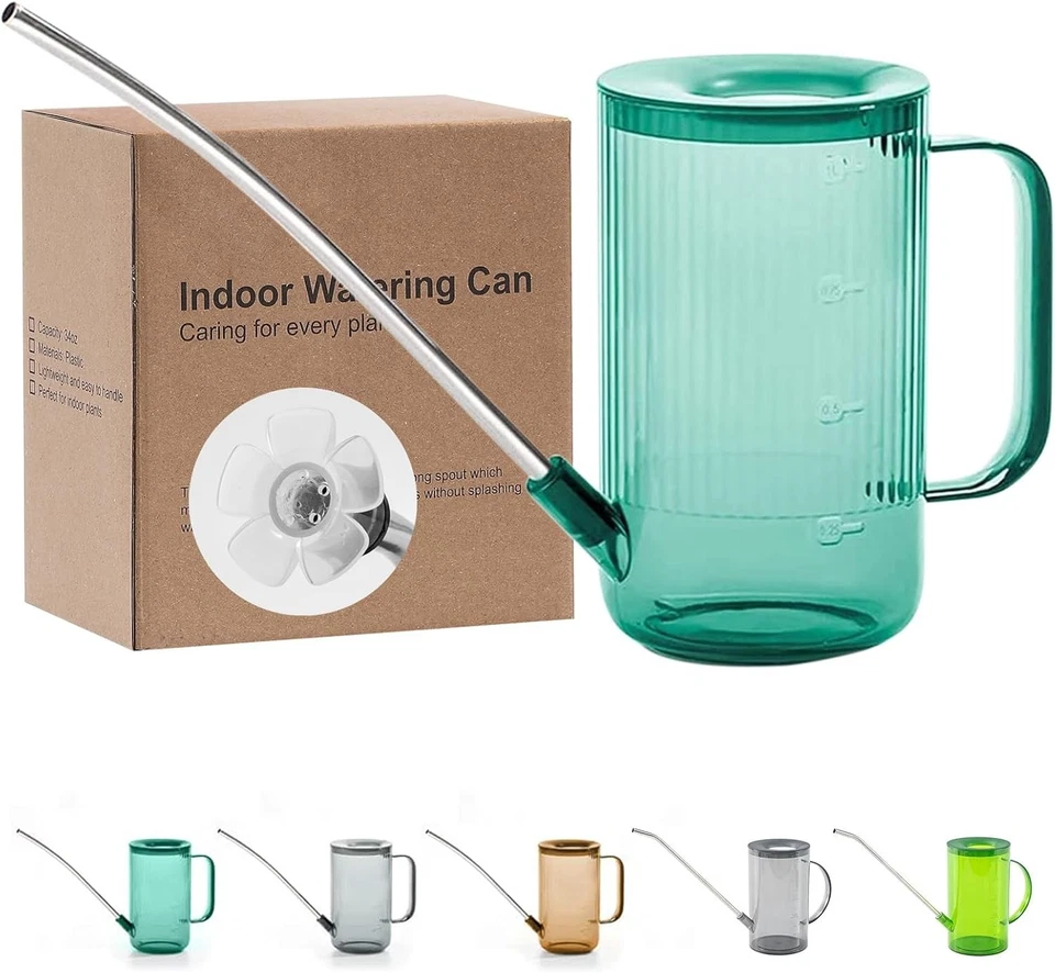 Regadera compacta de 34 oz con caño largo - Ideal para plantas de interior y suculentas Foto 3 de 4