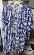 One Size Michael Stars Kimono Aztec Viscose Open Front & Sides