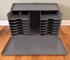 WWII Military Metal Field Portable Desk  / File Cabinet USA Excelsior Industrial