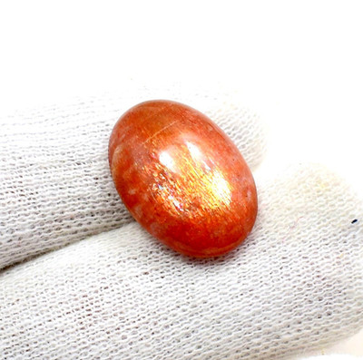 Natural Sunstone Cabochon Gemstone, Oval Healing Stones 16.00 Cts 20.5x14.5 mm