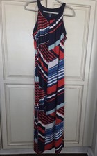 Chaps Sleeveless Maxi Dress Women's Xl Striped Beach Party Pool Vibes Summer Y2k