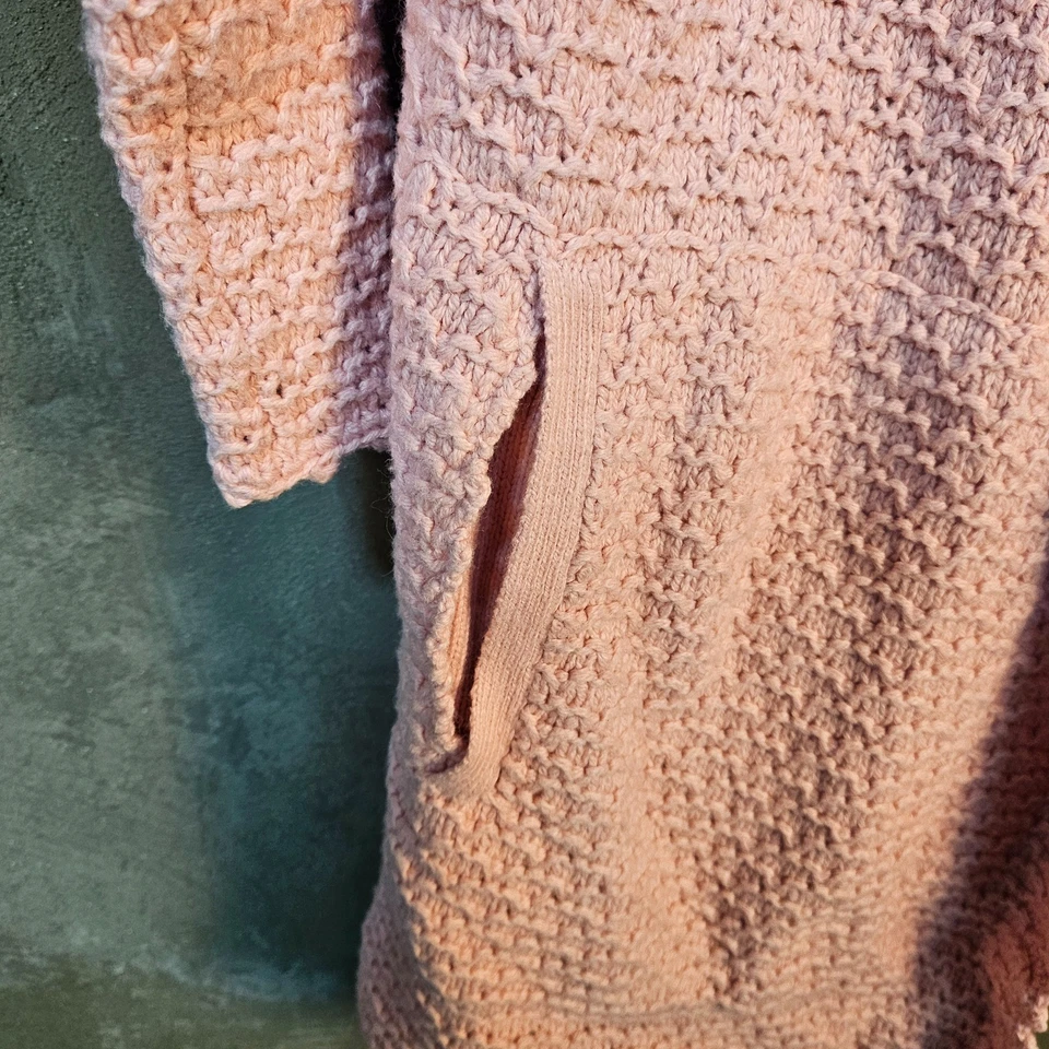 April Cornell Rosa Crochet Grueso Cárdigan con Capucha Chal Cuello Suéter XXL 2X Foto 3 de 4