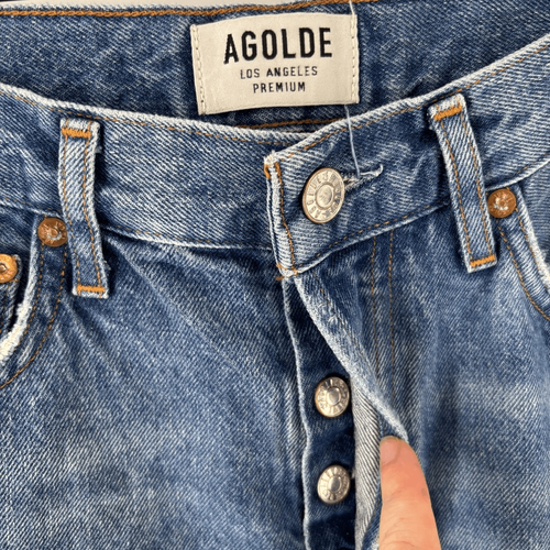 AGOLDE Distressed feel good button fly medium wash Blue Jeans women’s 26 - Bild 2 von 6