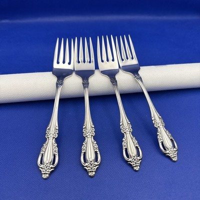 Oneida RAPHAEL Stainless Salad  Fork Distinction Deluxe Glossy Flatware Lot Of 4