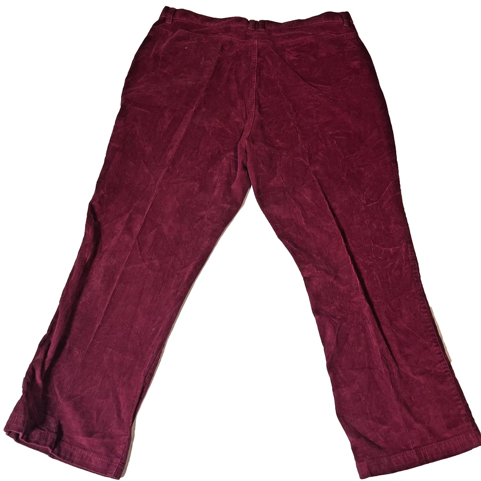 Pantalones de pana elásticos Bill Blass para mujer talla 8 borgoña bootcut estilo vintage Foto 2 de 4