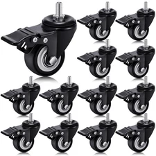 Set of 12 M8 Caster Wheels 2 Inch M8 (0.315 Inch) 15 mm Threaded Caster Stem ...