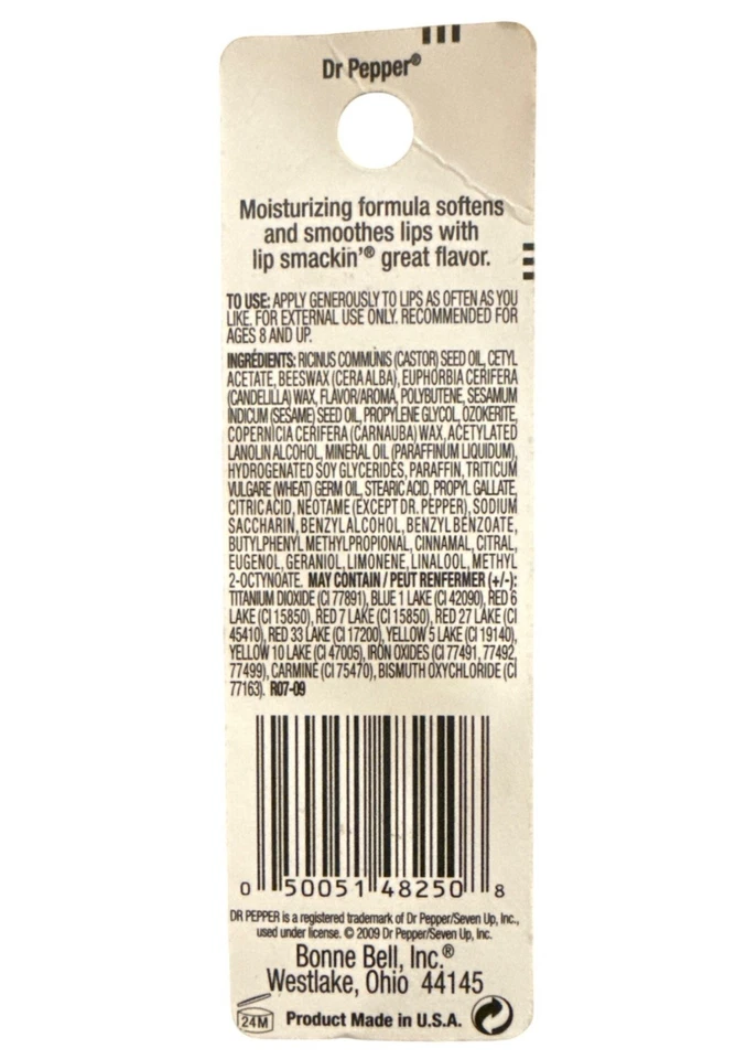 2009 Vintage Bonne Bell/Lip Smacker DR. PEPPER Soda Balm BUBBLE FONT Rare Card! - Image 4 of 4