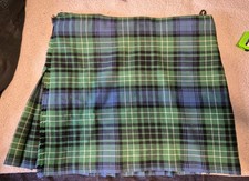 Casual short synthetic wool kilt blue, green, black