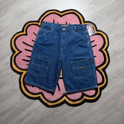 Vintage Y2K Reliq Industries Baggy Loose Fit Multi Pocket Denim Jean Shorts