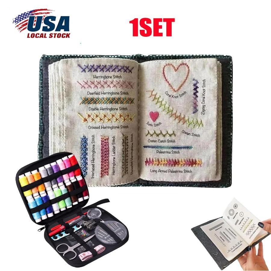2026 Embroidery Stitch Book Kit for Beginners with Complete Toolkit