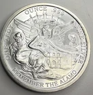 1 oz Texas Silver Round Remember the Alamo! Eagle with Lone Star E34