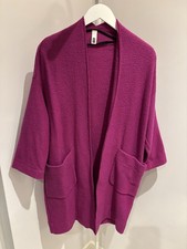 Wendy Trendy Made in Italy Fuchsia 100% Virgin Wool Cardigan/Coat-One Size-NWOT