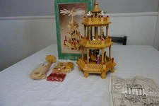 Large Dayton Hudson 3 Tier Christmas Wooden Nativity Carousel Candle Holder 1995